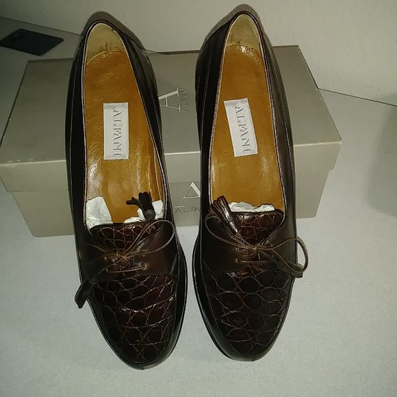 Vintage Alfani Style 3063, Brown, Size 9M, Crocodile/Calf Skin, NEVER WORN!